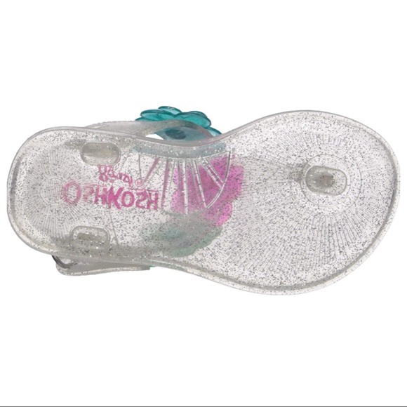 NWT OshKosh Girls Floral Jelly T-Strap Sandal - Picture 7 of 7